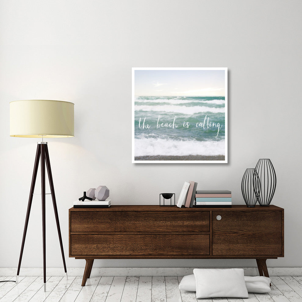 "The Beach is Calling" Digital Paper Print by Laura Marshall, 38"x38"