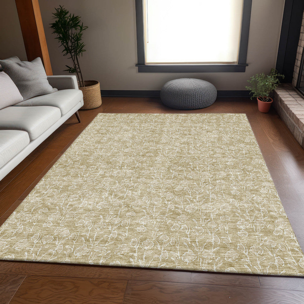Premium Machine Washable Mayfield AMF691 Beige 5' x 7'6" Rug