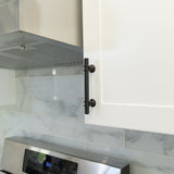 Matte Black T Bar Handle Pull 3-3/4" (96mm) Hole Centers, 6" Overall Length