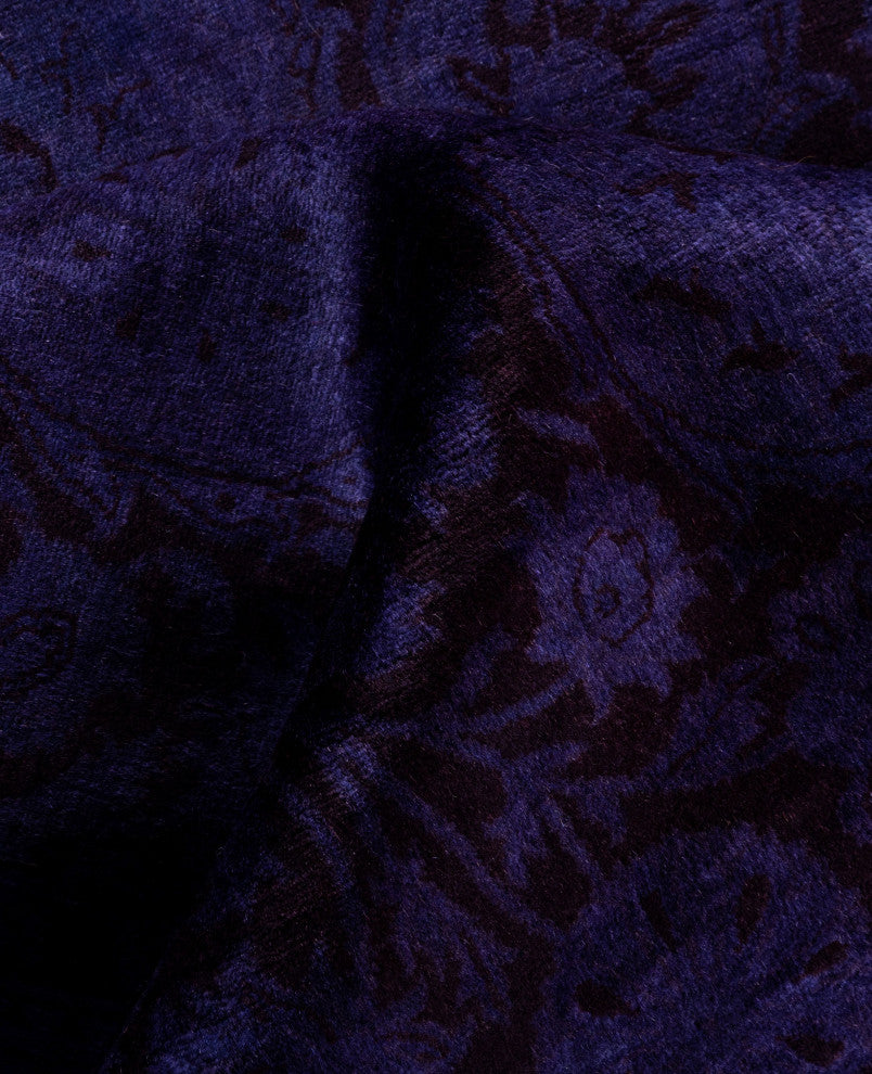 Overdyed One-of-a-Kind Hand-Knotted Area Rug Purple, 8' 2" x 10' 4"