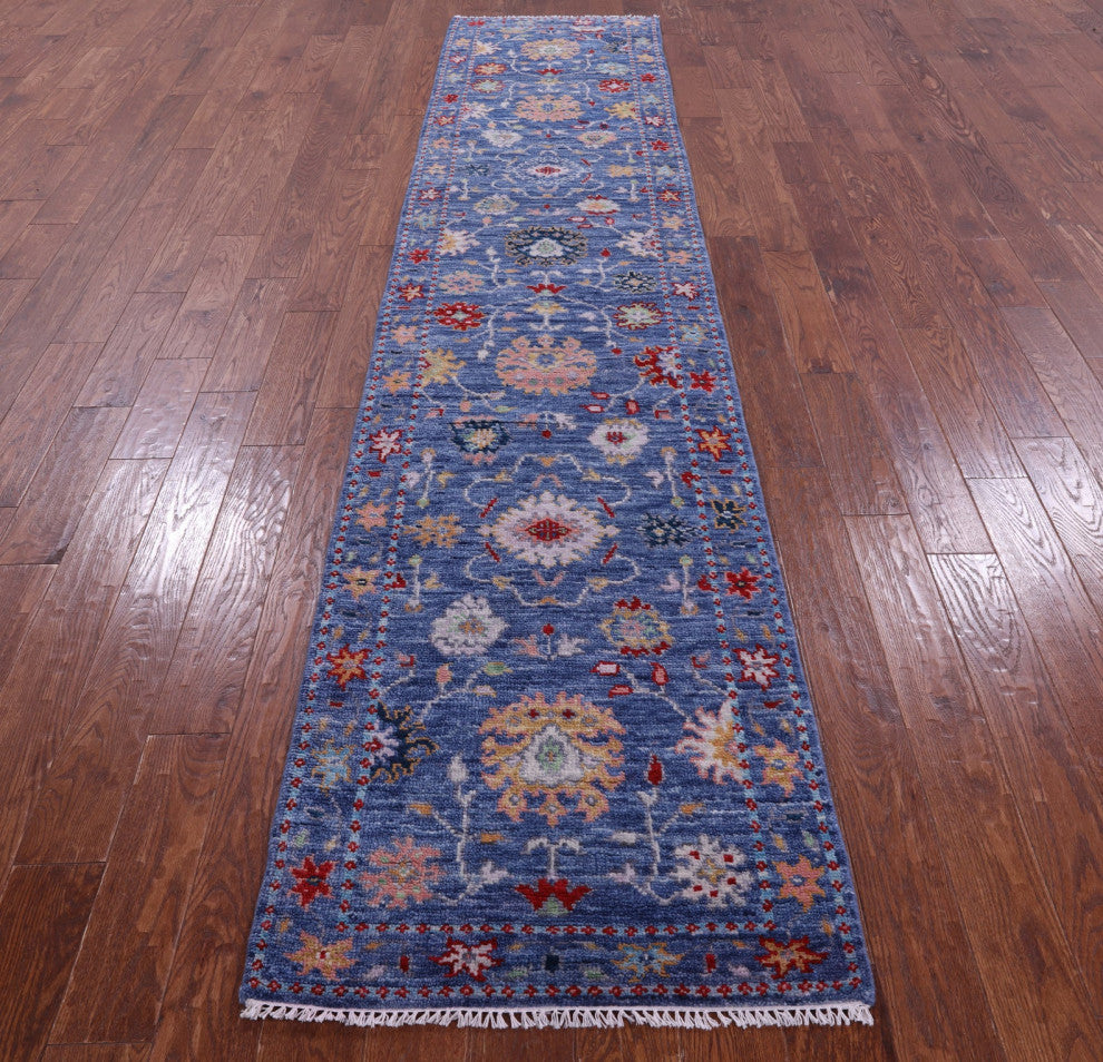 2' 7" X 12' 0" Turkish Oushak Handmade Wool Runner Rug - Q14989