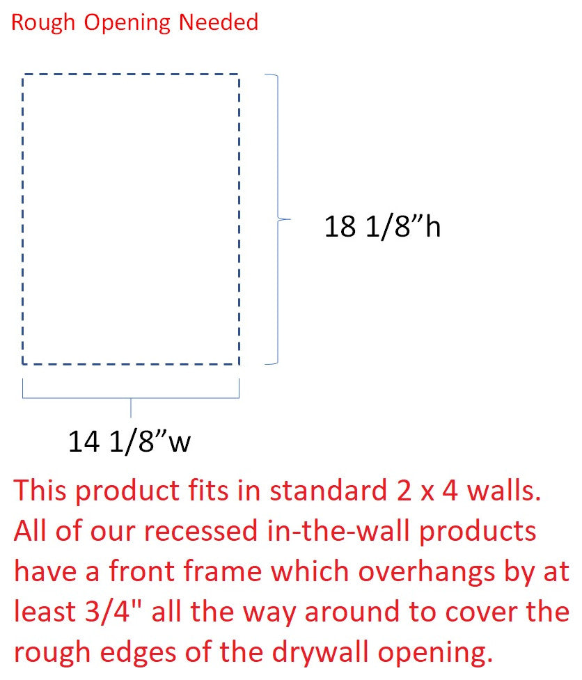 Nashville Recessed Niche 19.5"h x 15.5"w x 3.5"d, Unfinished