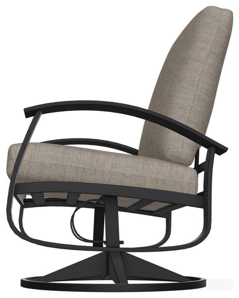 Belle Isle Cushion Outdoor Swivel Rocker, Rain Cast/Black