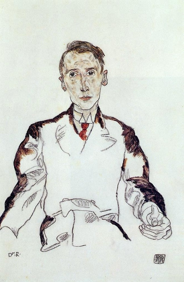 Egon Schiele Portrait of Dr. Heinrich Rieger Gallery Wrap Canvas, 18"x27"