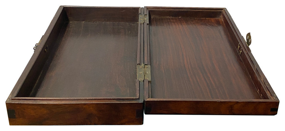 Chinese Rosewood Long Rectangular Engraved Storage Box Chest Hws1304