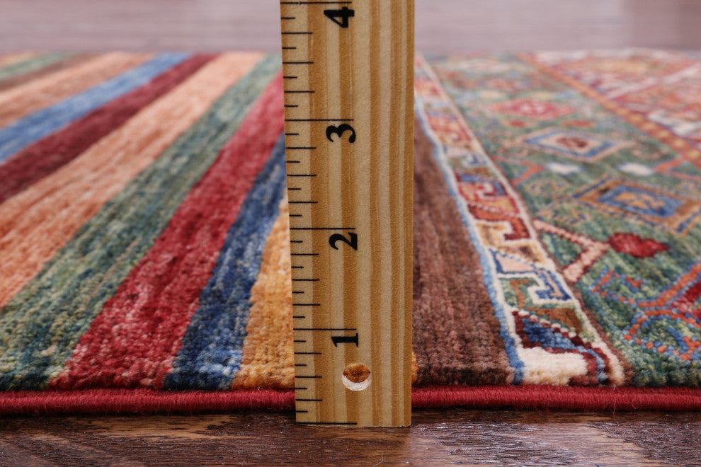 2' 6" X 6' 10" Khorjin Super Kazak Hand-Knotted Runner Rug Q5488
