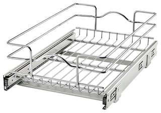 Single Tier Bottom Mount Pull Out Steel Wire Organizer, 11.75"