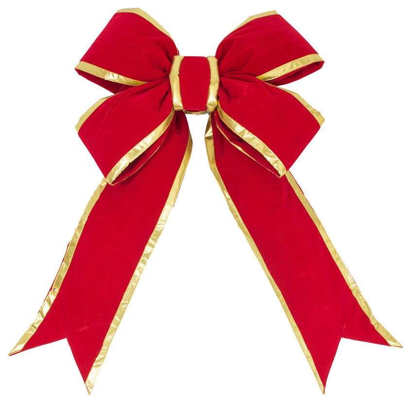 24" X 30" Red-Gold Velvet In Bow 7" Sz