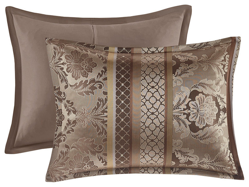 Madison Park Bellagio Classic Botanical 7-Piece Comforter Set, Gold/Brown, Cal K