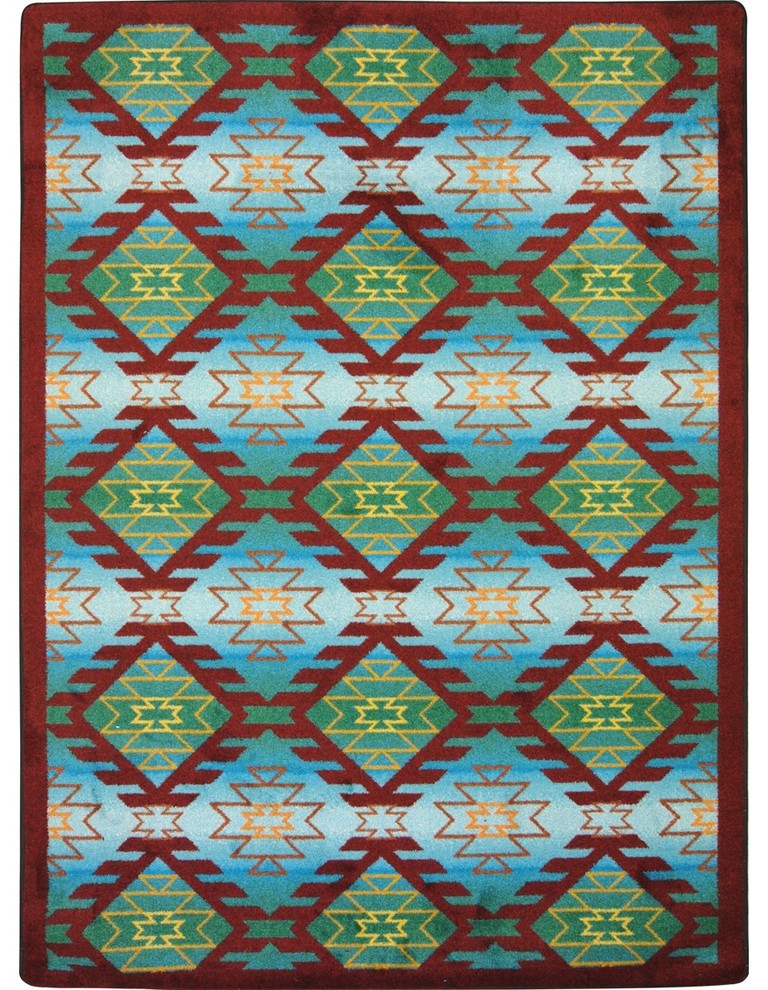 Kaleidoscope Rug, Canyon Ridge, 5'4"x7'8", Desert Turquoise