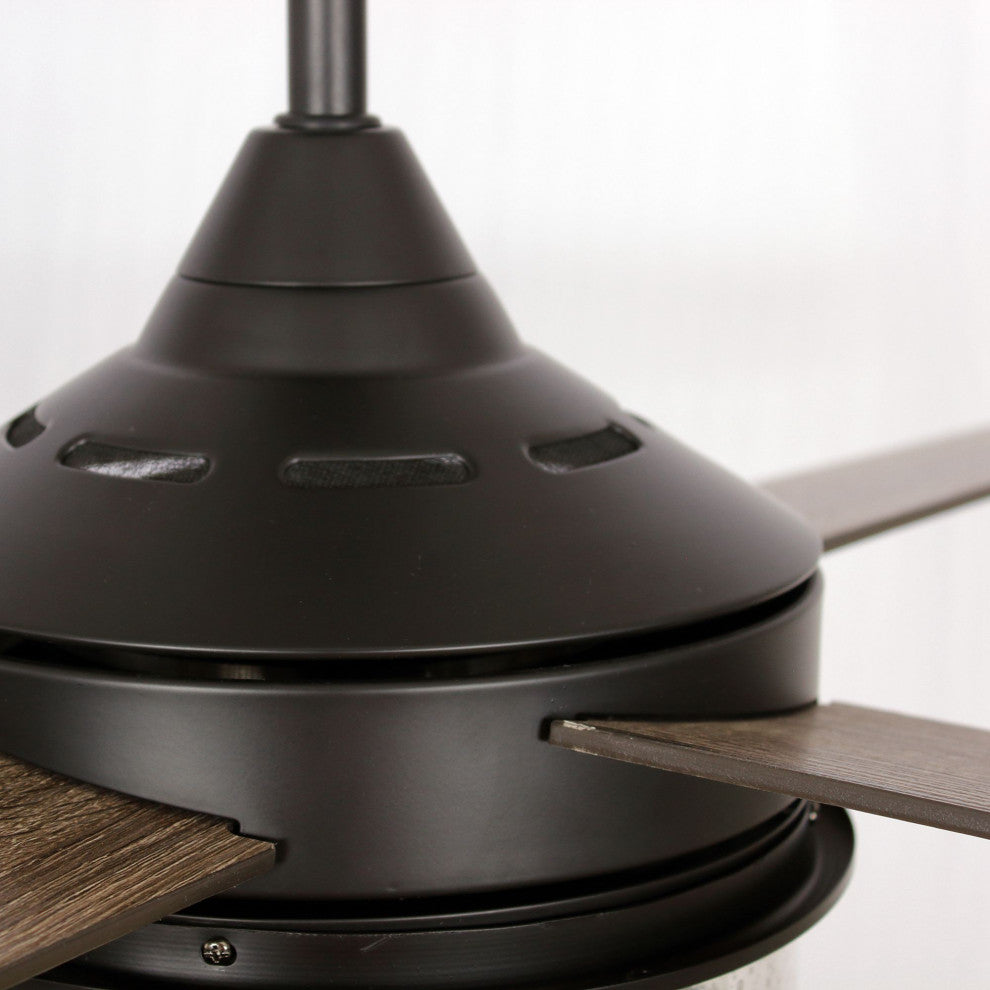 Black 52 in Modern Ceiling Fan with Remote Control