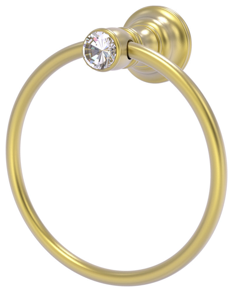 Carolina Crystal Towel Ring, Satin Brass