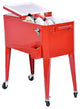Costway Red Outdoor Patio 80 Quart Cooler Cart Ice Beer Chest Party Portable
