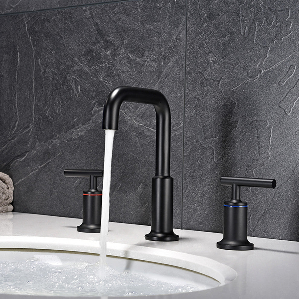 Deck Mounted Two-Handle Widespread Bathroom Sink Faucet