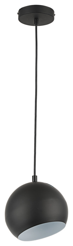 CHLOE Lighting Ironclad Contemporary 1-Light Mini Pendant, Black/White