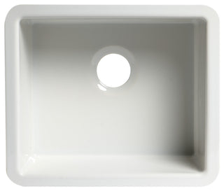 ALFI brand AB2017 20" White Single Bowl Fireclay Undermount Kitchen Sink