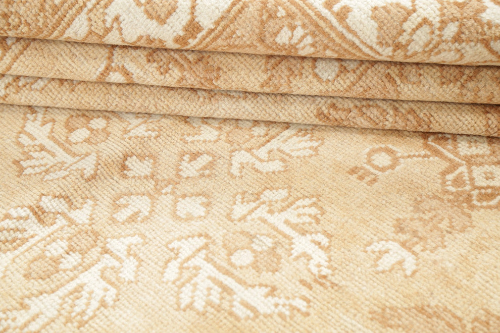 Consigned, Vintage-Style Faded Traditional Area Rug Handmade Persian, Brown, 6x9