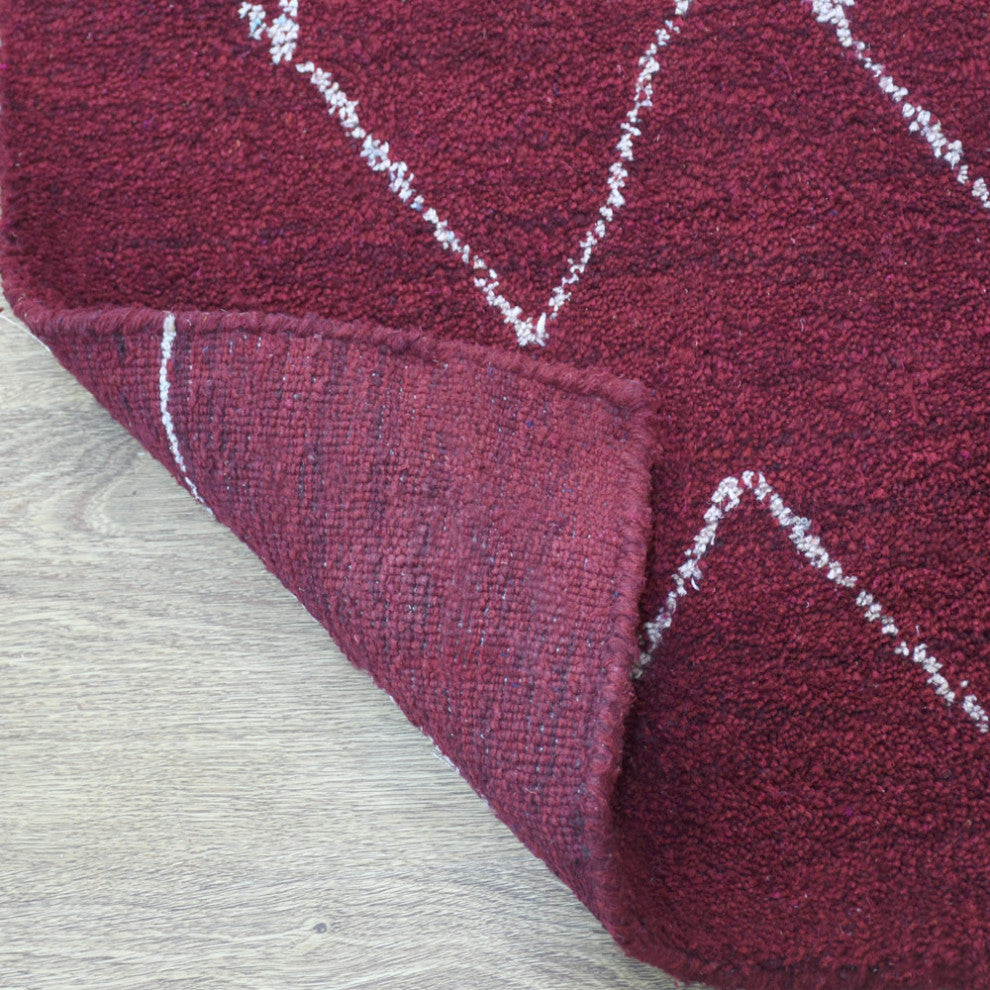 HAND KNOTTED LOOM SILK ECO-FRIENDLY RUGS-6'x9',Rectangle,Red White,Contemporary