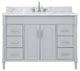 Avanity Bristol 48" Vanity Combo in Light Gray and Carrara White Marble Top