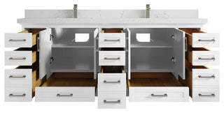 Fenway 84 Double Sink Bath Vanity in White 2" Empira Quartz