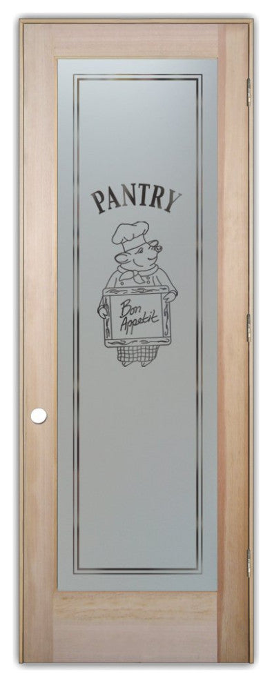 Pantry Door - Piggy Chef - Douglas Fir (stain grade) - 30" x 84" - Knob on...