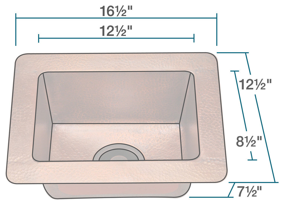 P509 Small Single Bowl Copper Sink
