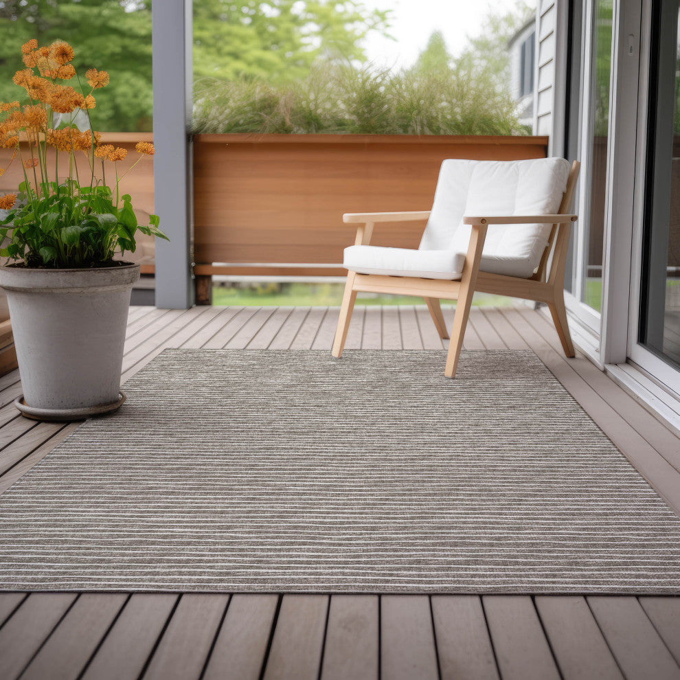 Indoor/Outdoor Laidley LA1 Taupe Machine Washable 9' x 12' Rug