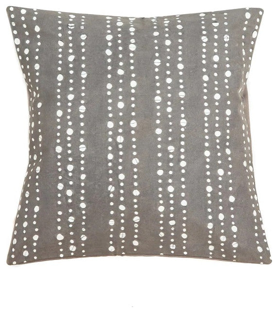 Tribal Cloth Lunar Dots Grey Pillow