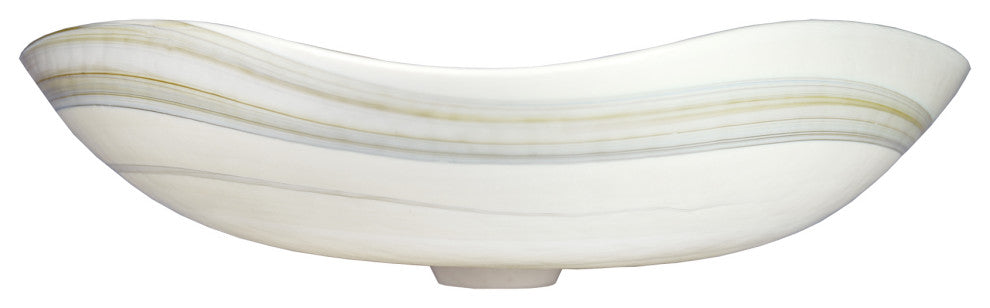 Lido Murano Glass Bathroom Sink, White Abalone