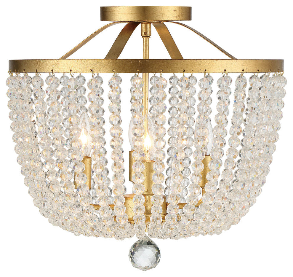 Crystorama 604-GA_CEILING, 4-Light Ceiling Mount, Antique Gold