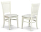 Dining Room Chairs 2Pc Set Seat, Slatted Back, Linen White Finish, Set of 2