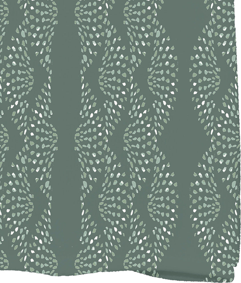Dotted Decor 18"x30" Green Stripe Print Hand Towel