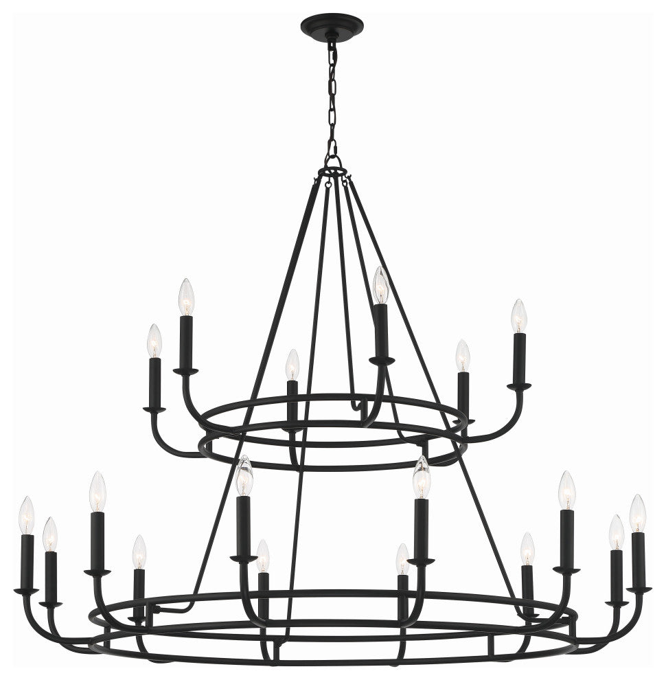 Bailey 18-Light Matte Black Chandelier