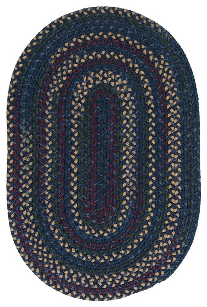 Colonial Mills Midnight MN57 Indigo Traditional Area Rug, Oval 3'x5'