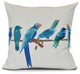 Morning Birds, Animal Print Outdoor Pillow, Royal Blue, 20" x 20"