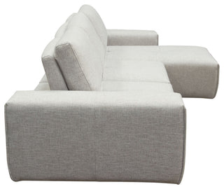 Jazz Modular 3-Seater Chaise Sectional Backrests in Light Brown Fabric