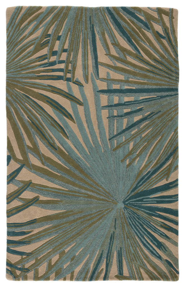 Jaipur Living Palmetto Handmade Floral Blue/ Green Area Rug 9'X12'
