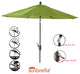 9' Round Push Tilt Market Umbrella, Antique Bronze frame, Sunbrella, Macaw
