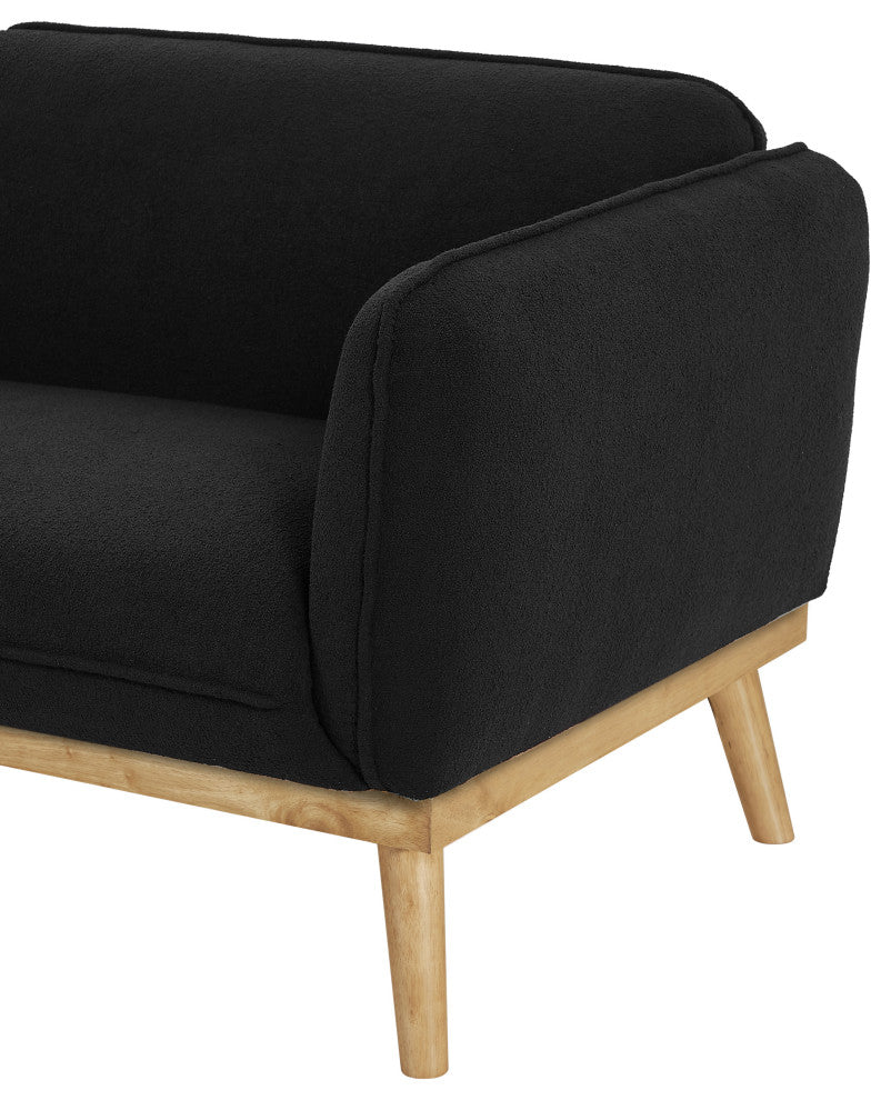Nolita Boucle Fabric Upholstered Loveseat, Black