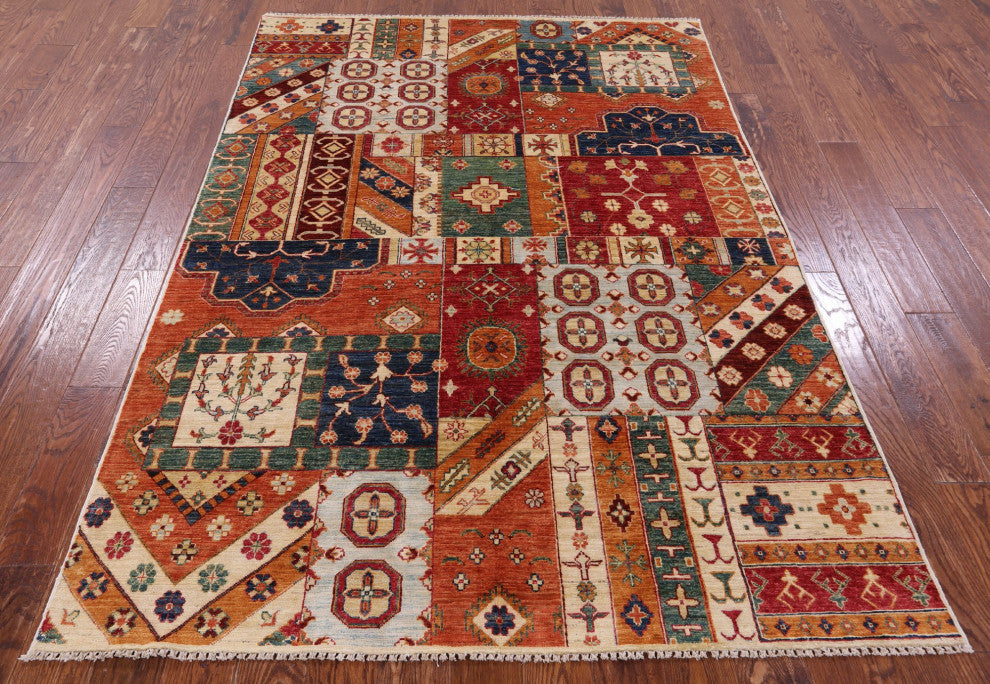 Super Kazak Hand Knotted Wool Rug 5' 6" X 7' 9" Q11078
