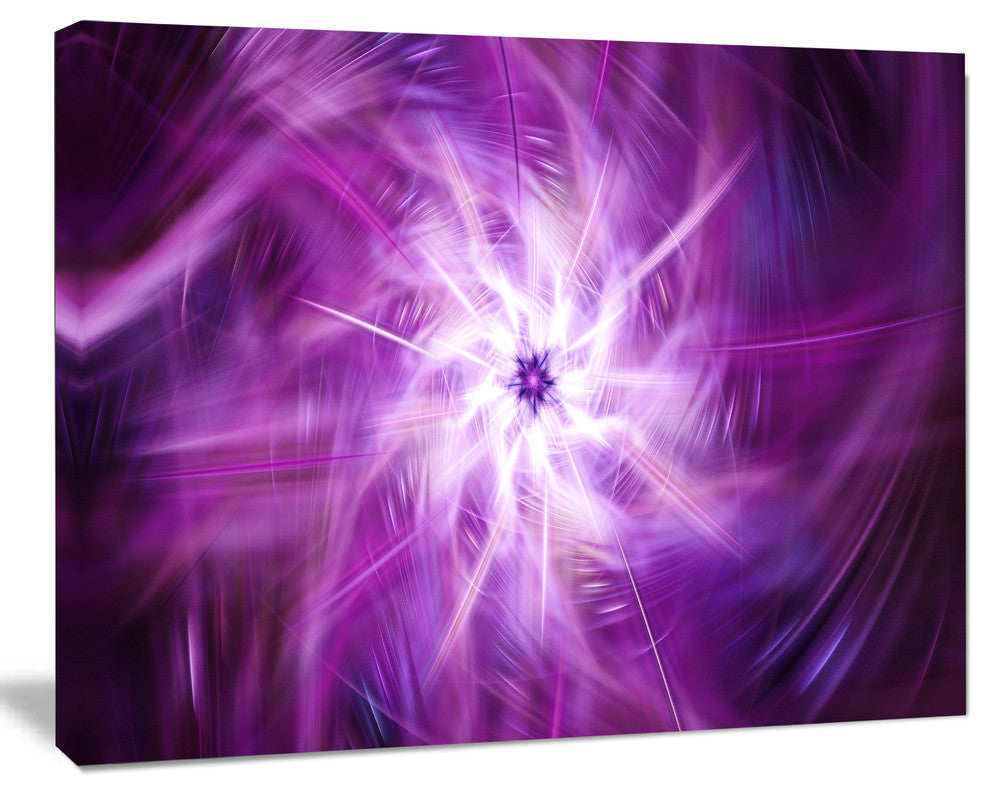 Rotating Bright Purple Fireworks, Floral Canvas Art Print, 40"x30"