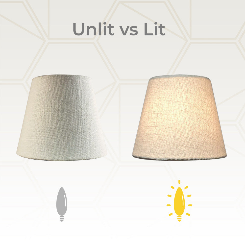 Royal Designs Clip On Chandelier Lamp Shade, Textured Linen White, 6 Inch, Set o