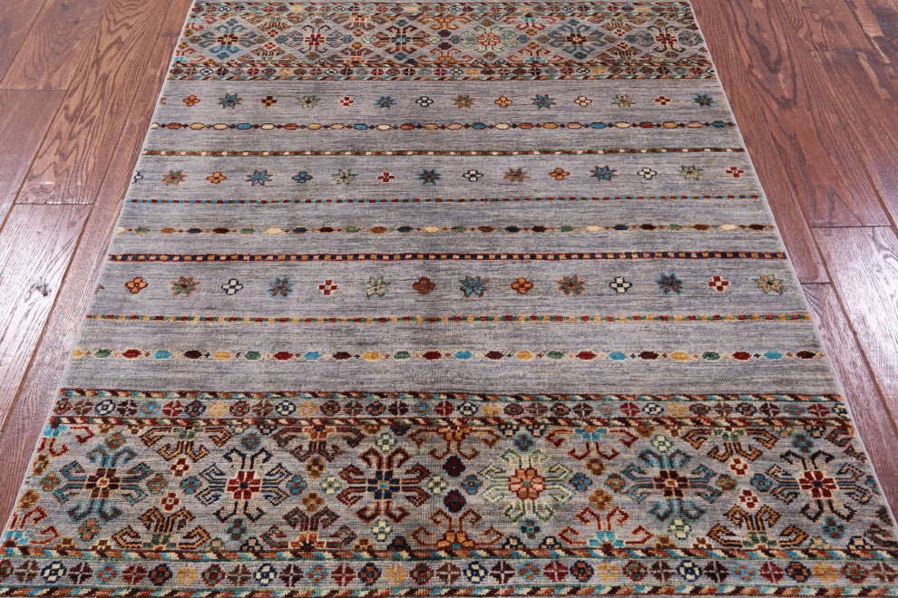 3' 5" X 4' 11" Khorjin Super Kazak Handmade Wool Rug - Q12612