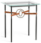 Equus Side Table, Black Finish, Bronze Accents, Chestnut Leather Strap