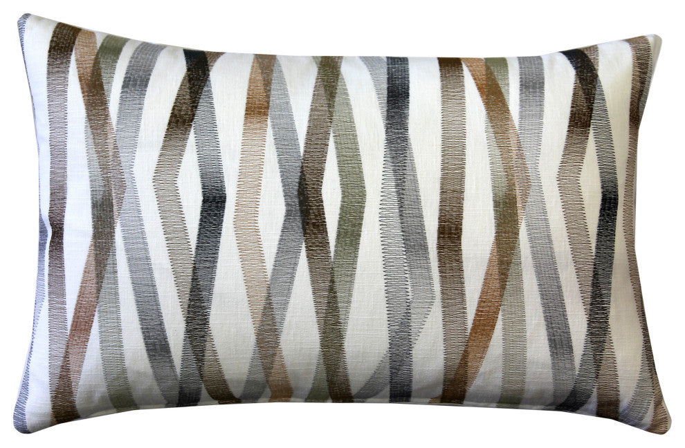 Wandering Lines Forest Grove Throw Pillow 14x24, with Polyfill Insert