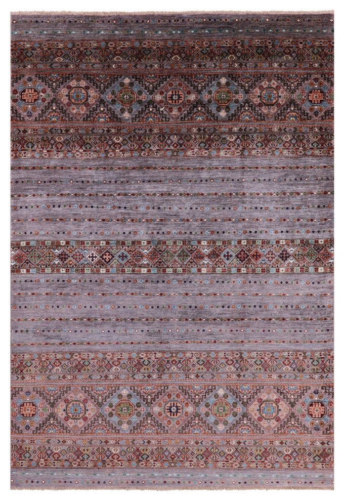 6' 10" X 9' 9" Khorjin Super Kazak Handmade Wool Rug Q9886