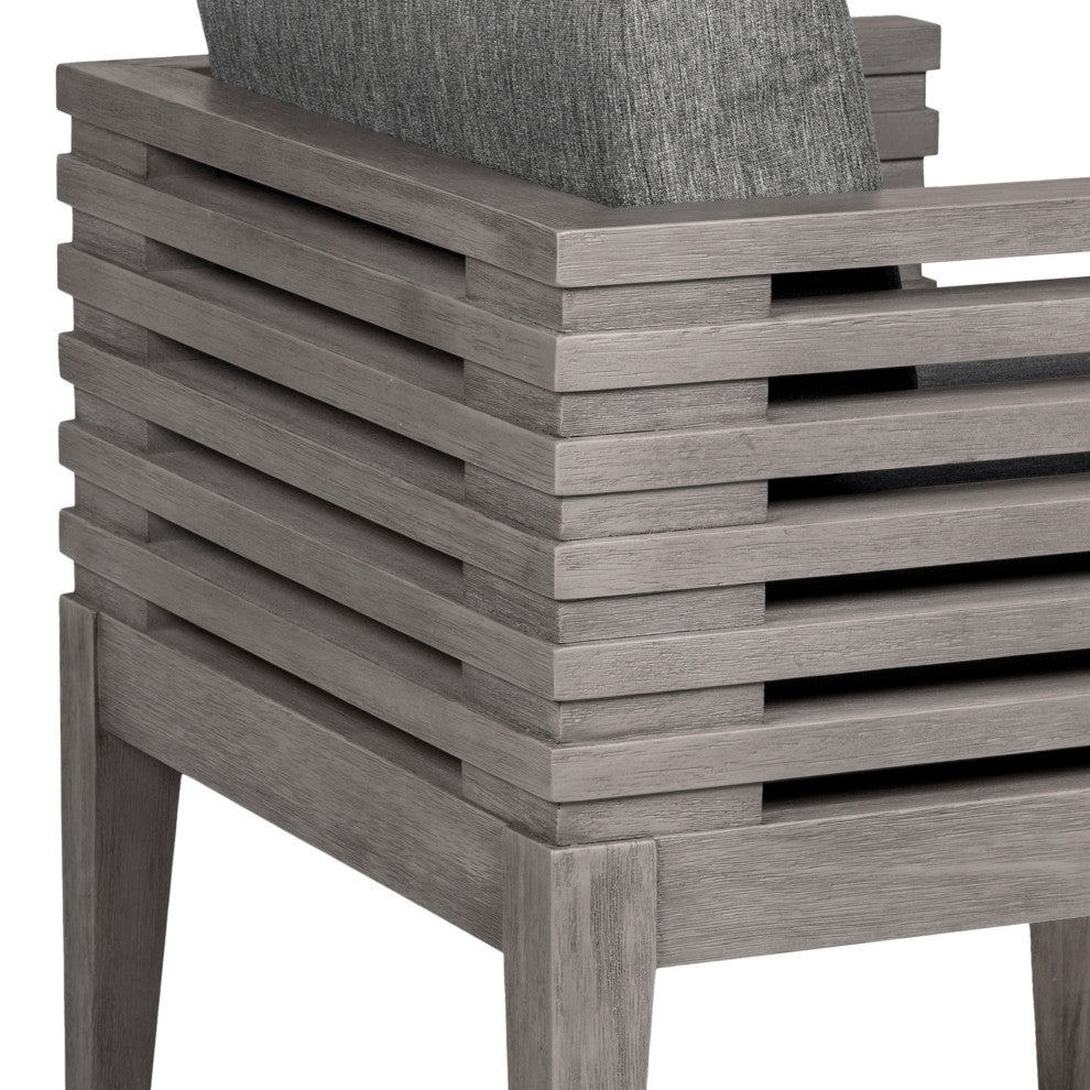 Vivid Outdoor Patio Dining Set, Olefin Cushions, Gray, 5-Piece Set