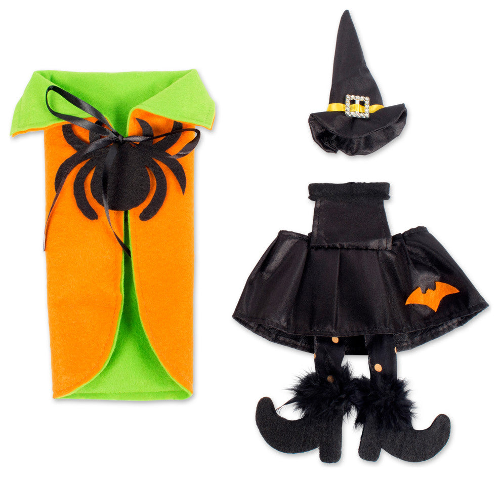 Orange Spider Halloween Bottle Covers, Set of 2