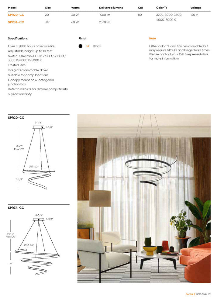 Helix 20" LED Pendant
