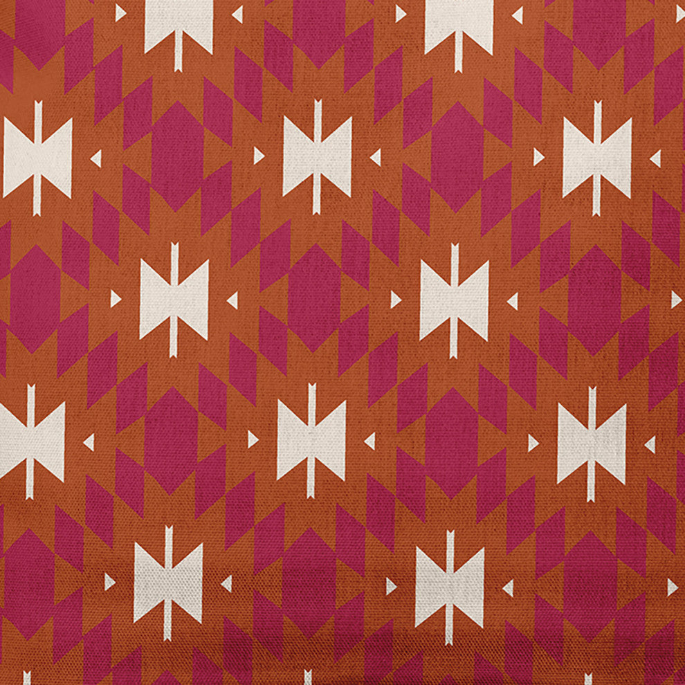 20" x 20" Geo Craze Indoor/Outdoor Polyester Throw Pillow, Dusty Orange